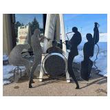 LARGE Signed C. JERE Torch Cut Metal Jazz Band Wall Sculpture