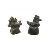 Wonderful Group of Antique Brass or Bronze Rooster Opium Weights