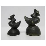 Wonderful Group of Antique Brass or Bronze Rooster Opium Weights