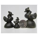 Wonderful Group of Antique Brass or Bronze Rooster Opium Weights