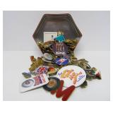 Estate Lot of Assorted Vintage etc Buttons & Pins