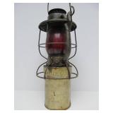 Awesome Antique DIETZ "Vesta" Railroad Lantern w/Embossed Red Glass Globe