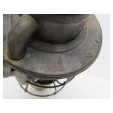 Awesome Antique DIETZ "Vesta" Railroad Lantern w/Embossed Red Glass Globe