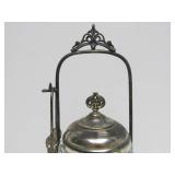 Ornate Antique Silverplated Pickle Castor w/Tongs