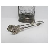 Ornate Antique Silverplated Pickle Castor w/Tongs