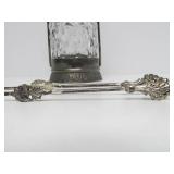 Ornate Antique Silverplated Pickle Castor w/Tongs