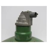 Very Nice Large 18" Vintage Industrial / Service Station Green Porcelain Enamel Light Fixture #1