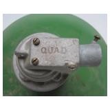 Very Nice Large 18" Vintage Industrial / Service Station Green Porcelain Enamel Light Fixture #1