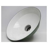 Very Nice Large 18" Vintage Industrial / Service Station Green Porcelain Enamel Light Fixture #1