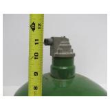 Very Nice Large 18" Vintage Industrial / Service Station Green Porcelain Enamel Light Fixture #1
