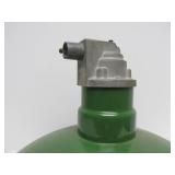 Very Nice Large 18" Vintage Industrial / Service Station Green Porcelain Enamel Light Fixture #2