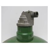 Very Nice Large 18" Vintage Industrial / Service Station Green Porcelain Enamel Light Fixture #2