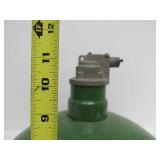 Very Nice Large 18" Vintage Industrial / Service Station Green Porcelain Enamel Light Fixture #2
