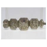 Excellent Large Vintage Ecuadorian 900 Silver Box Bracelet