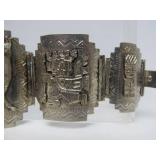 Excellent Large Vintage Ecuadorian 900 Silver Box Bracelet