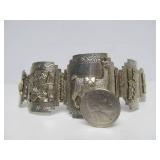 Excellent Large Vintage Ecuadorian 900 Silver Box Bracelet