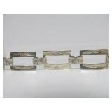 Very Nice Southwestern Sterling Silver Link Bracelet w/Native American Design