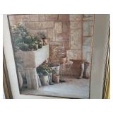 Quality Framed Large signed Numbered Print Mediterranean Floral Scene by Lee Hazel
