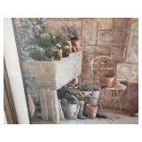 Quality Framed Large signed Numbered Print Mediterranean Floral Scene by Lee Hazel