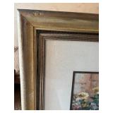 Quality Framed Large signed Numbered Print Mediterranean Floral Scene by Lee Hazel