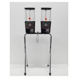 Working Double 25 Cent Candy/Gumball Machine w/Stand - No Ney