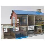 Larger Vintage MARX Tin Litho 2-Story Colonial Doll House
