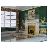 Larger Vintage MARX Tin Litho 2-Story Colonial Doll House