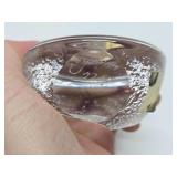 2 Signed MATS JONASSON Sweden Crystal Paperweight Sculptures - Eagle & Fish