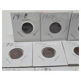 Lot f 20 Different Indian Head Pennies from 1882-1908 #1