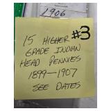 15 Higher Grade Indian Head Pennies