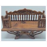 Very Nice Vintage Carved Teak Wood Ornate Buddha Shelf / Seat