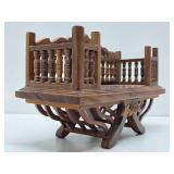 Very Nice Vintage Carved Teak Wood Ornate Buddha Shelf / Seat