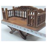 Very Nice Vintage Carved Teak Wood Ornate Buddha Shelf / Seat