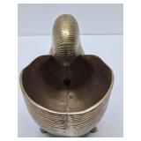 Larger Vintage Solid Brass Tri-Legged Nautilus Shell Bowl