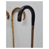 Lot of 5 Vintage Bamboo etc Canes
