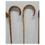 Lot of 5 Vintage Bamboo etc Canes
