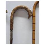 Lot of 5 Vintage Bamboo etc Canes