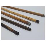 Lot of 5 Vintage Bamboo etc Canes