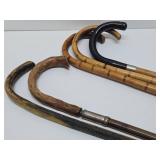 Lot of 5 Vintage Bamboo etc Canes