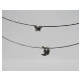 New with Tags Sterling Silver "Moon & Stars" Necklace