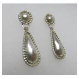 Pair of Signed Vintage Native American / Southwestern Sterling Silver Earrings - Signed "NEZ"