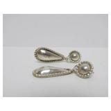 Pair of Signed Vintage Native American / Southwestern Sterling Silver Earrings - Signed "NEZ"