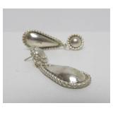 Pair of Signed Vintage Native American / Southwestern Sterling Silver Earrings - Signed "NEZ"