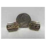 Signed 14K Gold & Sterling Silver Pendant Necklace & Earring Set