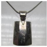 Signed 14K Gold & Sterling Silver Pendant Necklace & Earring Set