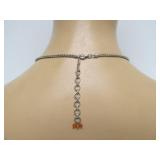 Signed Sterling Silver Hear Pendant Necklace