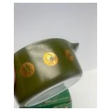 New or Like New Vintage PYREX Avocado Green & Gold Zodiac Casserole Dish Complete in Original Box!