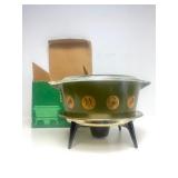New or Like New Vintage PYREX Avocado Green & Gold Zodiac Casserole Dish Complete in Original Box!