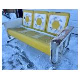 Mid Century Metal Porch Glider Bench - White/Yellow