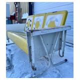 Mid Century Metal Porch Glider Bench - White/Yellow